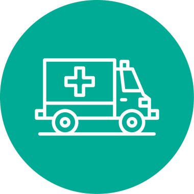 ambulans araba simgesi basit illüstrasyon
