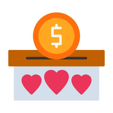 Bağış simgesi, vektör illüstrasyonu, yardım konsepti 