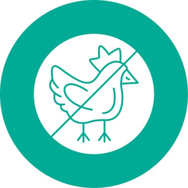 Modern b 'nin vektör çizimi tavuk simgesinden yoksun