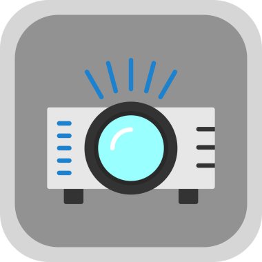 Projektör simgesi, vektör illüstrasyonu 