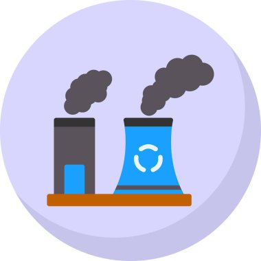 Fabrika kirliliği simgesi, vektör illüstrasyonu basit tasarım