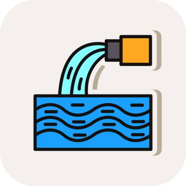 yüzme havuzu ikonu vektör illüstrasyonu