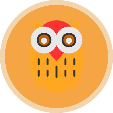 Baykuş düz simgesi, vektör illüstrasyonu 