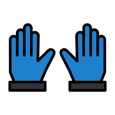 Eldivenler düz simge, vektör çizimi  