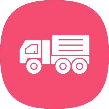 dağıtım kamyonu düz simgesi, vektör çizimi