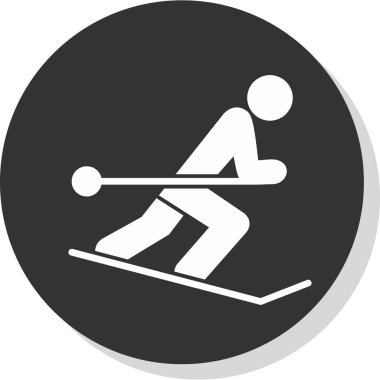 Grafik düz kayak ikonu vektör çizimi