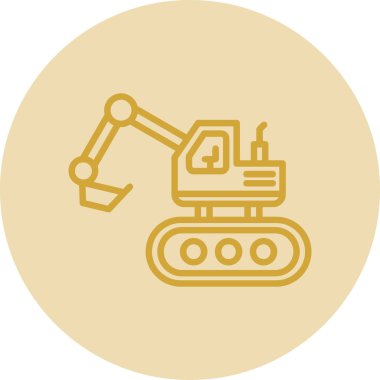 Escavator web simgesi, vektör illüstrasyonu