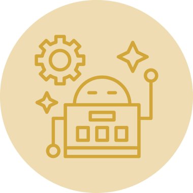 robot düz simgesi, vektör illüstrasyonu