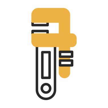 Basit Boru Anahtarı simgesi, vektör illüstrasyonu