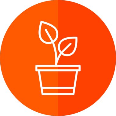 Saksı bitkisi. Web simgesi basit illüstrasyon 