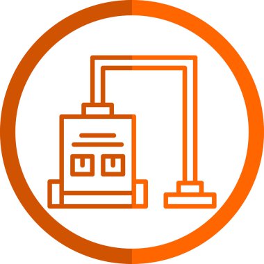 Elektrikli süpürge simge vektör çizim              