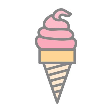 Dondurma. Web simgesi basit illüstrasyon