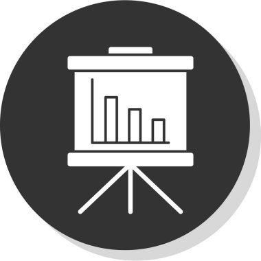 Bir sunum simgesinin vektör illüstrasyonu 