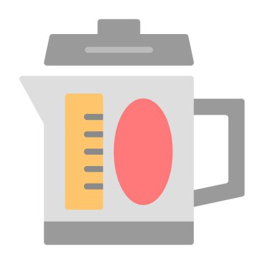 Kahve ısıtıcısı vektör ikonu. karikatür vektör logosu beyaz arkaplan çaydanlığında izole edildi.