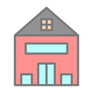 ahır inşa simgesi vektör illüstrasyonu