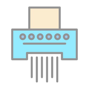 Kağıt Öğütücü düz simgesi, vektör illüstrasyonu 