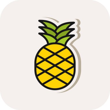 Ananas. Web simgesi basit illüstrasyon 