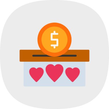 Bağış simgesi, vektör illüstrasyonu, yardım konsepti 