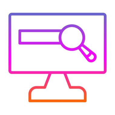 Büyüteç simgesi, düz stil, arama sembolü. Vektör illüstrasyonu