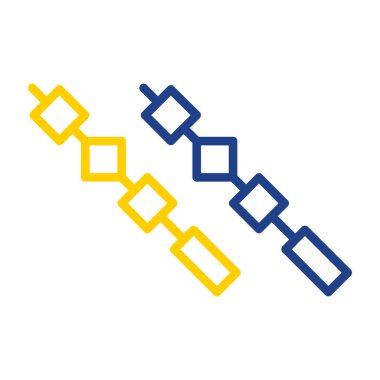 Altın zincir simgesi, vektör illüstrasyonu