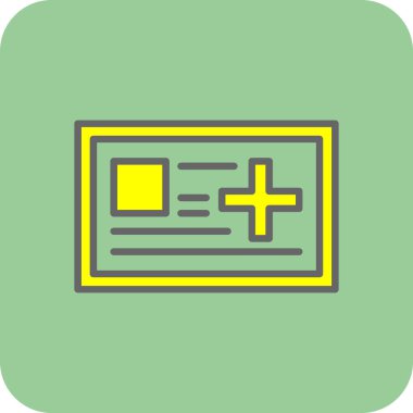 Sağlık kartı ana hatlarıyla simge web basit tasarımı 