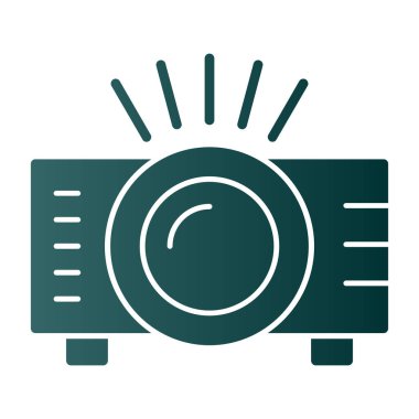 Projektör simgesi, vektör illüstrasyonu 