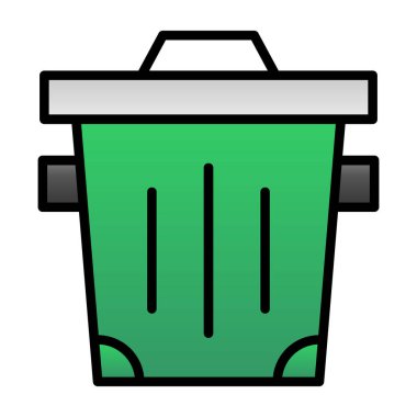 Çöp kutusu simgesi. vektör illüstrasyonu