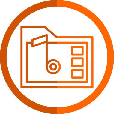 Müzik klasörü. Web simgesi basit illüstrasyon
