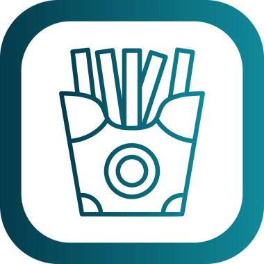 Patates kızartması. Web basit illüstrasyonu