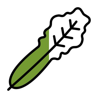 Taze roka yaprağı simgesi, web basit illüstrasyon