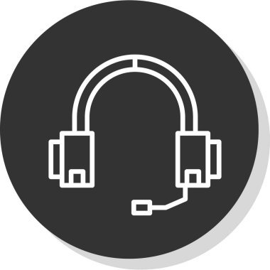 kulaklık simgesi, vektör illüstrasyonu basit tasarım