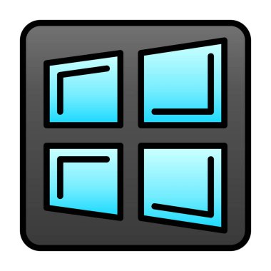 Beyaz arkaplanda siyah desenli kare parlak simge