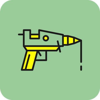 Sıcak yapıştırıcı tabancası ağ simgesi, vektör illüstrasyonu