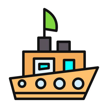 Gemi. Web simgesi basit illüstrasyon