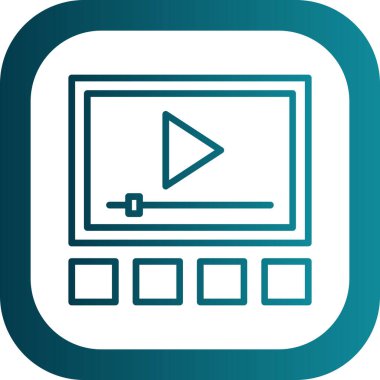 Video oynatıcı ikon vektör illüstrasyonu