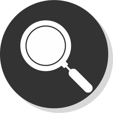 Büyüteç simgesi, düz stil, arama sembolü. Vektör illüstrasyonu