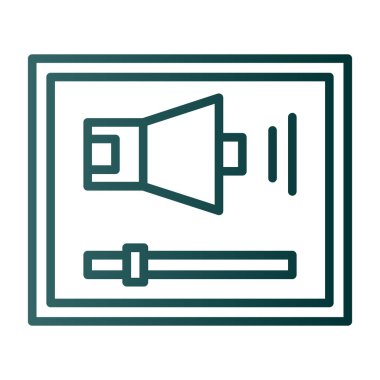 Hoparlör satırı simgesi, konsept illüstrasyon, dış hat sembolü, vektör işareti, doğrusal sembol.