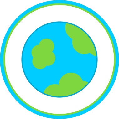 Dünya gezegeni. Web simgesi basit illüstrasyon                   