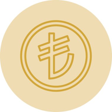 Türk Lirası madeni para, web basit illüstrasyon