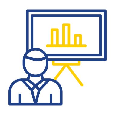 Bir sunum simgesinin vektör illüstrasyonu 