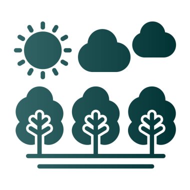 Orman ikonu vektör illüstrasyonu