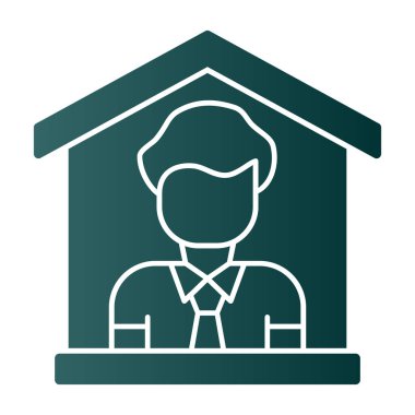 Ev simgesi, vektör illüstrasyonunda kal