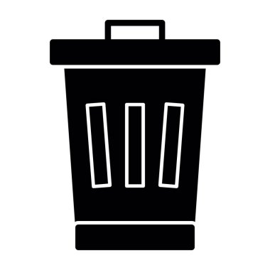 Çöp kutusu web simgesi. Vektör illüstrasyonu.