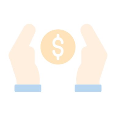 Dolar işareti simgesi olan para, vektör illüstrasyonu