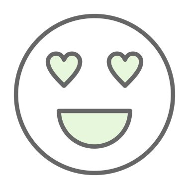 aşk emojisi simgesi, vektör illüstrasyonu