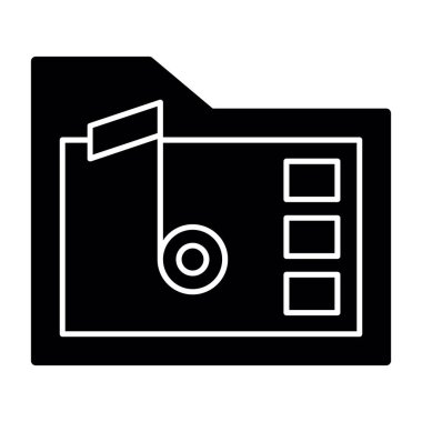 Müzik klasörü. Web simgesi basit illüstrasyon