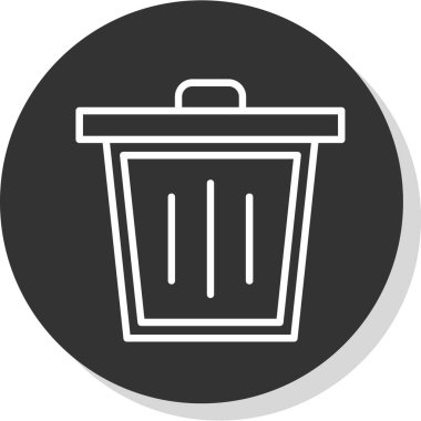 Çöp kutusu simgesi. vektör illüstrasyonu