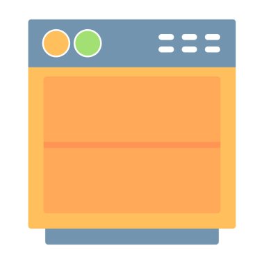 Mutfak ve ev ikonu, bulaşıkçı sembolü, modern illüstrasyon 