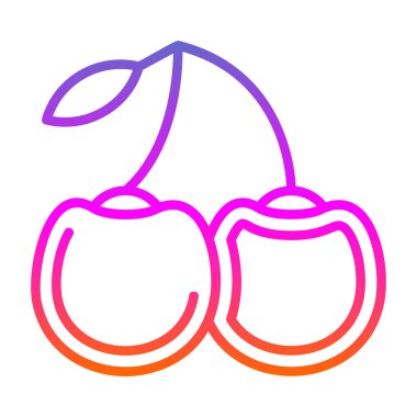 tatlı kiraz ikonu, vektör illüstrasyonu