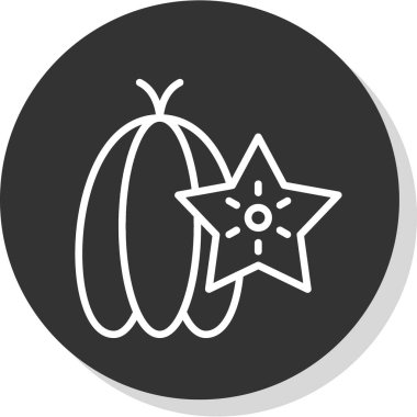 starfruit ikon vektör illüstrasyonu